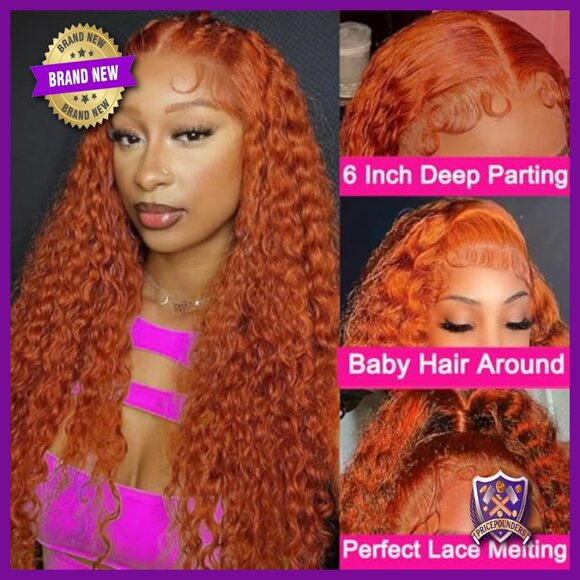 26 Inch Human Hair Lace Front Wig 180% Density Deep Wave Pre Plucked main image 4